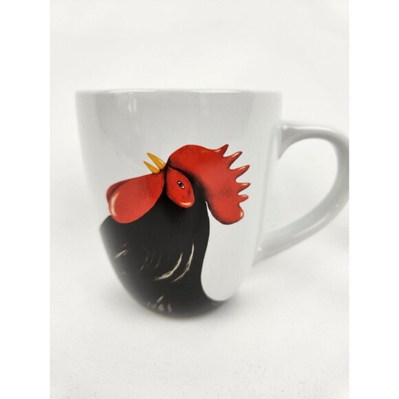 Rise‎ And Shine! Mary-Lake Thompson Coffee Mug Chicken Black Rooster Crowing Cup - Picture 4 of 10
